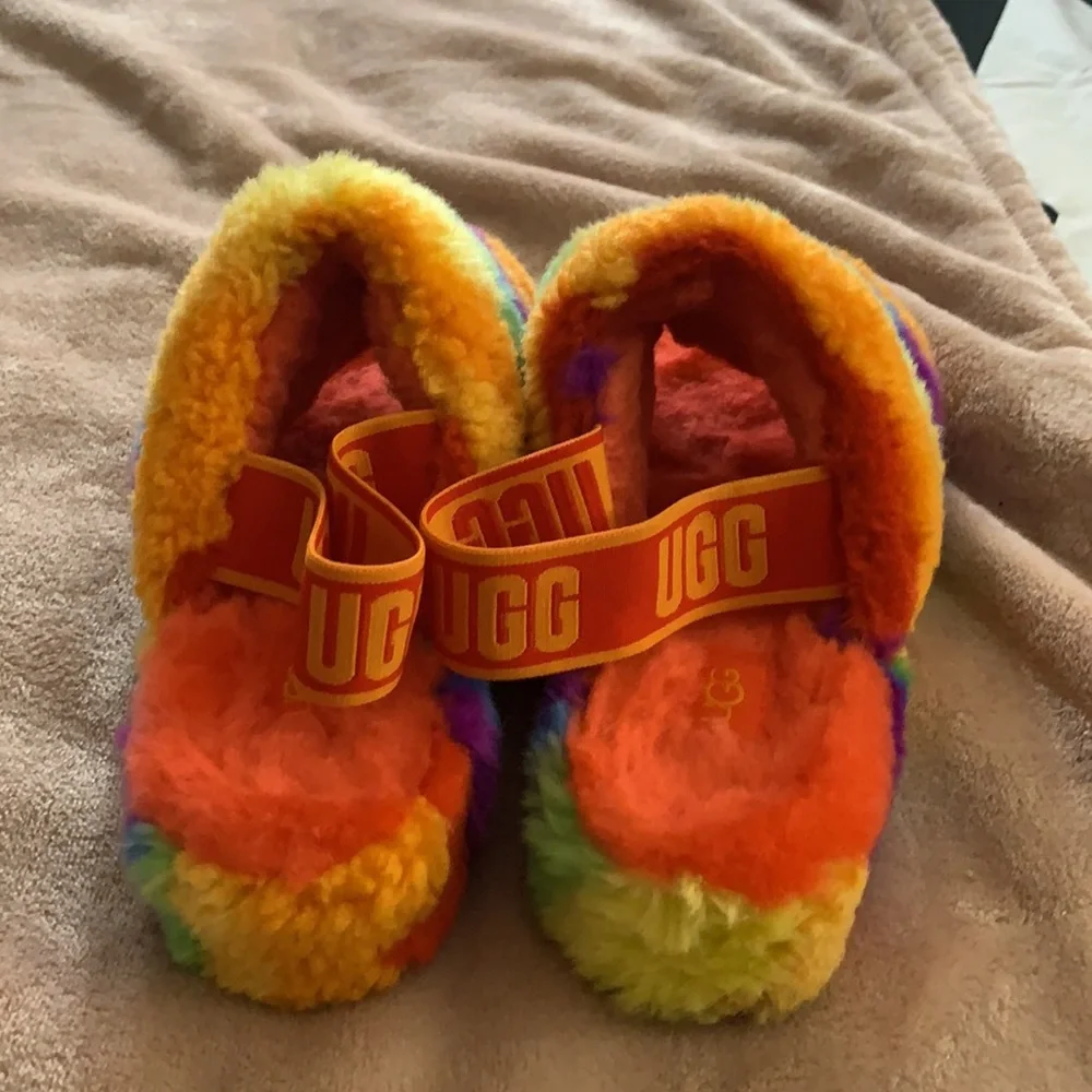 UGG Pride Fluff Yeah Faux Fur Slingback Sandal - Picture 3 of 7